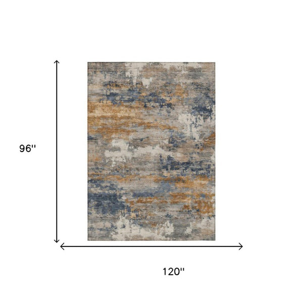 8 X 10 Abstract Polyester Area Rug Stain Resistant Indoor Outdoor Washable Design