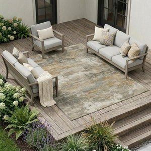8 X 10 Abstract Polyester Area Rug Stain Resistant Indoor Outdoor Patio Use