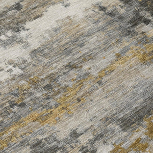 5x8 Pewter Gray Abstract Polyester Area Rug Stain Resistant for Indoor Outdoor Use