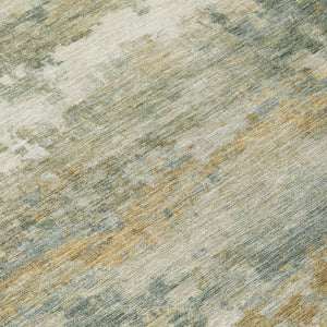 5 X 8 Sage Green Abstract Polyester Area Rug Washable for Patio Porch or Living Room