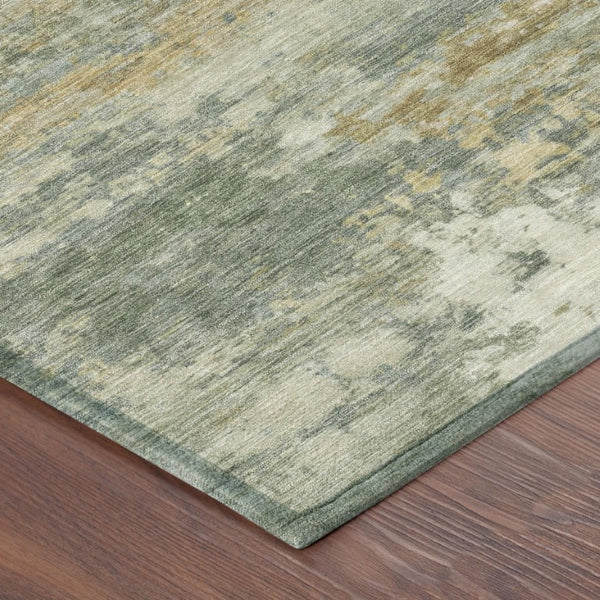 8x10 Sage Green Abstract Polyester Area Rug Washable for Patio Porch or Living Room