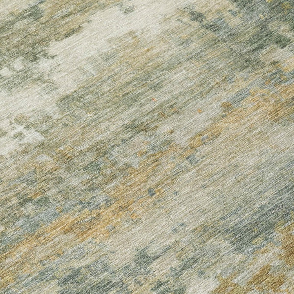 8x10 Sage Green Abstract Polyester Area Rug Washable for Patio Porch or Living Room