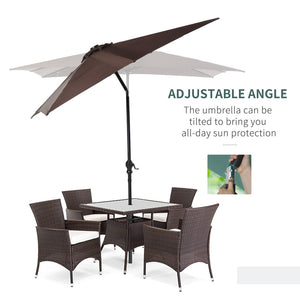English Elm Outsunny 9' X 7' Solar Led Patio Umbrella With Tilt & Crank For Ultimate Outdoor Comfort & Style W2225P217591-GIGA