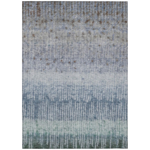 HomeRoots 9x12 Abstract Polyester Area Rug Stain Resistant Washable for Indoor Outdoor Spaces 742467
