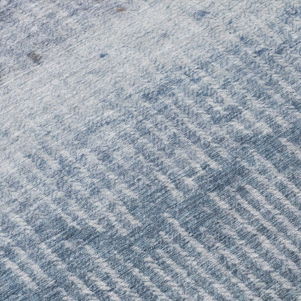 10 X 14 Abstract Polyester Area Rug Stain Resistant Indoor Outdoor Blue Silver