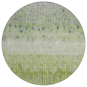 HomeRoots 8 Foot Round Abstract Polyester Area Rug for Patio Porch or High Traffic Rooms 742471