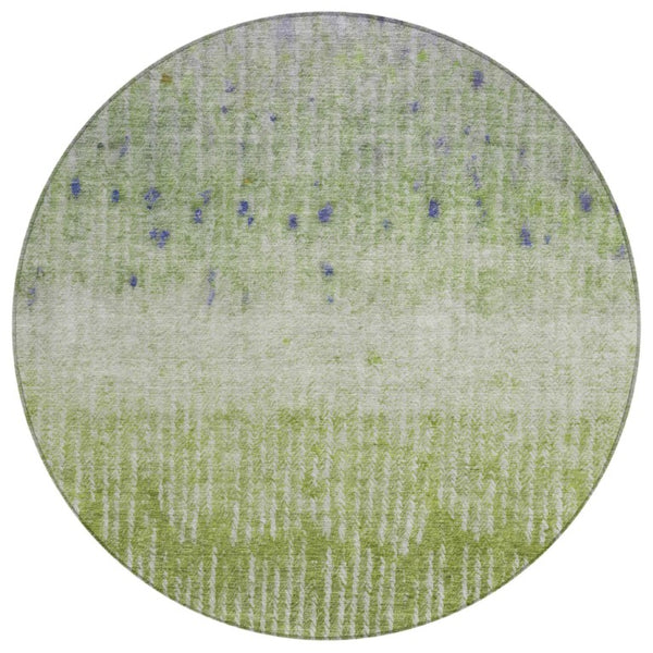 HomeRoots 8 Foot Round Abstract Polyester Area Rug for Patio Porch or High Traffic Rooms 742471