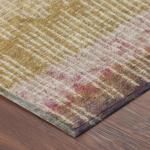 8 X 10 Gold Beige Abstract Polyester Area Rug Stain Resistant Indoor Outdoor