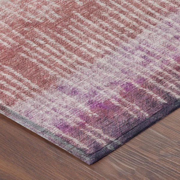 8 Foot Round Abstract Polyester Area Rug Washable Stain Resistant Pink Blush