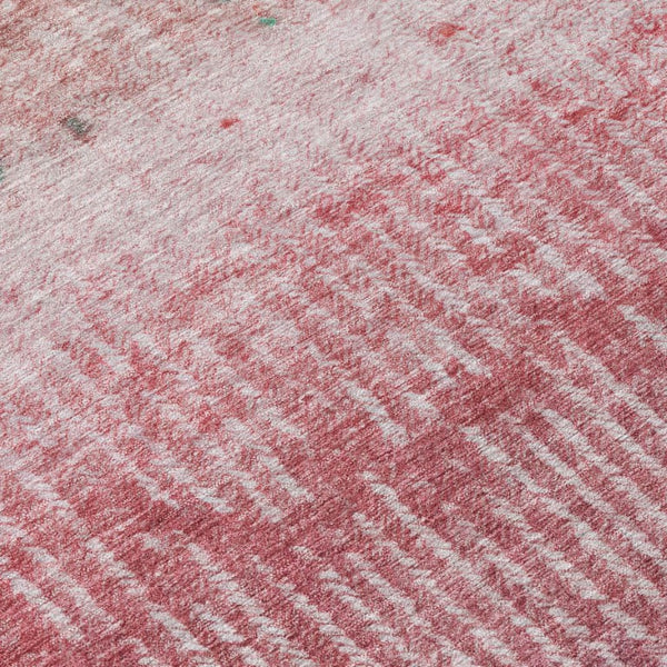 10 Ft X 14 Ft Pink Blush Abstract Polyester Washable Rug for Patio or Living Room