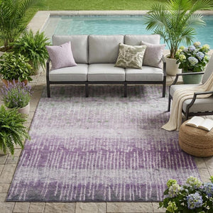 5x8 Purple Lavender Abstract Polyester Area Rug Stain Resistant Indoor Outdoor Use