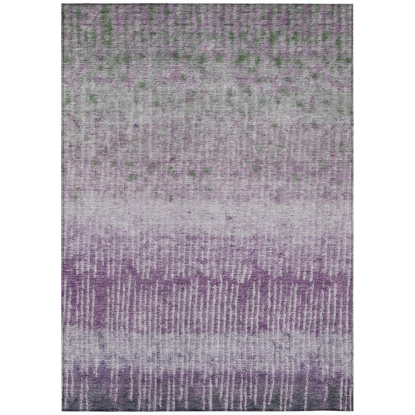HomeRoots 5x8 Purple Lavender Abstract Polyester Area Rug Stain Resistant Indoor Outdoor Use 742494