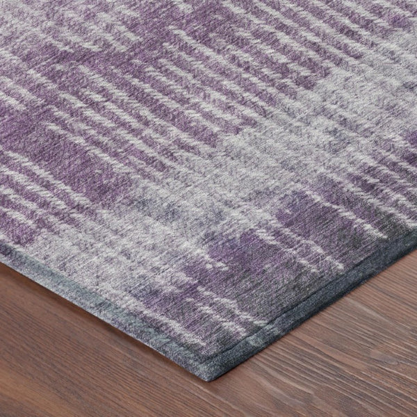 5x8 Purple Lavender Abstract Polyester Area Rug Stain Resistant Indoor Outdoor Use