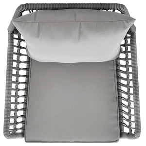 English Elm Cannes 3-Piece Conversation Set with Waterproof Removable Cushions, Tempered Glass End Table, Patio Stylish Grey B365P397647