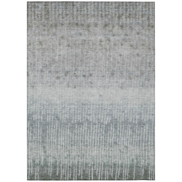 HomeRoots 8 X 10 Abstract Sage Washable Polyester Area Rug for Indoor Outdoor Living Spaces 742502