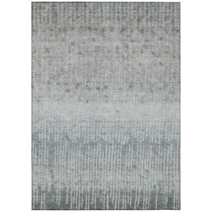 HomeRoots 9x12 Abstract Sage Green Polyester Area Rug Washable Stain Resistant Indoor Outdoor 742503