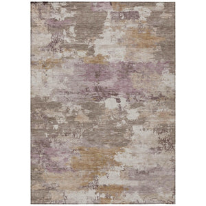 HomeRoots 8 X 10 Abstract Brown Blush Polyester Area Rug Stain Resistant for Patio or Living Room 742526