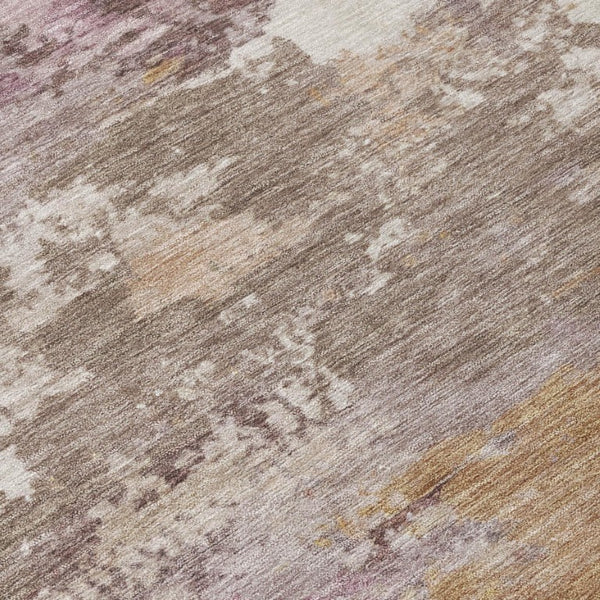 8 X 10 Abstract Brown Blush Polyester Area Rug Stain Resistant for Patio or Living Room