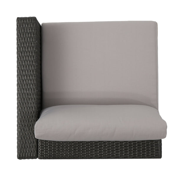 English Elm Christopher Knight Home® - SANTA SANTA ROSA Right Armchair Rattan Frame with Aluminum Accents — Weather-Resistant Stylish Seating Grey+Silver 65058.00ALUGRY