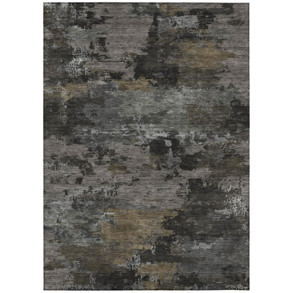 HomeRoots 9 X 12 Pewter Gray Abstract Polyester Area Rug Stain Resistant for Patio or Living Room 742581