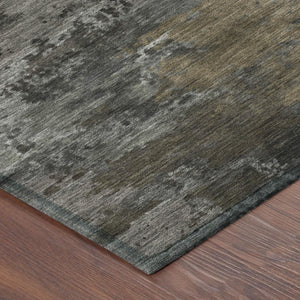 9 X 12 Pewter Gray Abstract Polyester Area Rug Stain Resistant for Patio or Living Room
