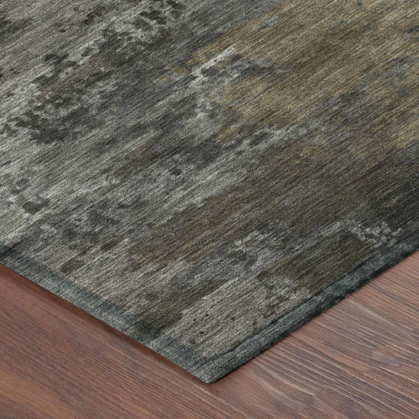 9 X 12 Pewter Gray Abstract Polyester Area Rug Stain Resistant for Patio or Living Room