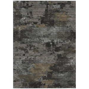 HomeRoots 10 X 14 Abstract Pewter Gray Polyester Rug Stain Resistant for Indoor Outdoor Use 742582