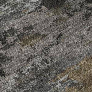 10 X 14 Abstract Pewter Gray Polyester Rug Stain Resistant for Indoor Outdoor Use