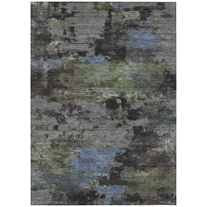 HomeRoots 5x8 Taupe Brown Abstract Polyester Area Rug Washable for Indoor Outdoor Spaces 742590