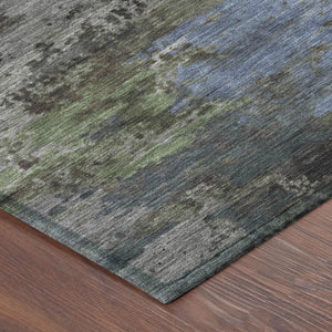 5x8 Taupe Brown Abstract Polyester Area Rug Washable for Indoor Outdoor Spaces