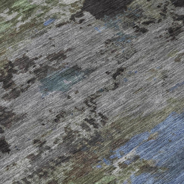 5x8 Taupe Brown Abstract Polyester Area Rug Washable for Indoor Outdoor Spaces