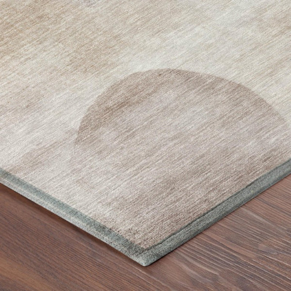 8 Ft X 10 Ft Copper Orange Geometric Polyester Washable Rug for Patio or Living Room