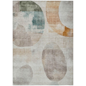 HomeRoots 10 X 14 Ivory Silver Geometric Polyester Area Rug Washable Indoor Outdoor Patio 742678
