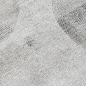 8 Ft X 10 Ft Taupe Brown Geometric Polyester Washable Rug for Patio and Living Room