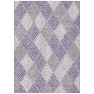 HomeRoots 5 X 8 Lavender Purple Geometric Polyester Washable Rug for Indoor Outdoor Use 742812