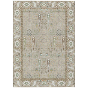 HomeRoots 10 X 14 Oriental Beige Brown Polyester Area Rug Washable for Indoor Outdoor Use 742834