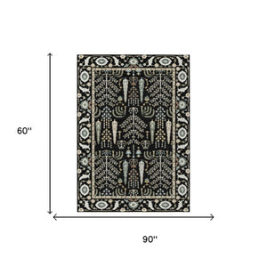 5x8 Oriental Polyester Area Rug Stain Resistant Washable for Indoor Outdoor Use