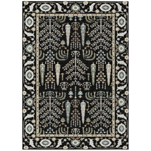 HomeRoots 8 X 10 Oriental Polyester Area Rug Stain Resistant Indoor Outdoor Washable Design 742838