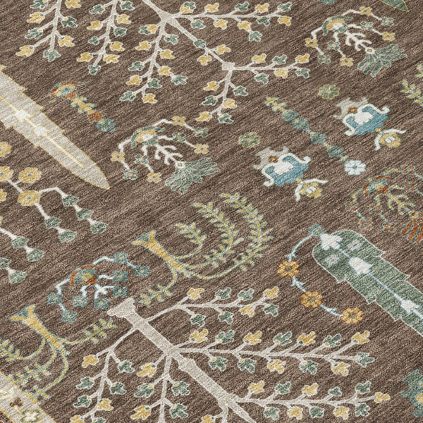 9 X 12 Oriental Polyester Area Rug Washable Indoor Outdoor for Patio and Living Room