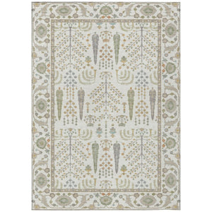 HomeRoots 8 X 10 Ivory Beige Oriental Polyester Area Rug for Indoor Outdoor Living Spaces 742862
