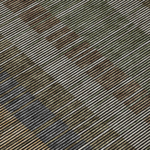 8 Ft Round Striped Polyester Area Rug Washable for Patio Porch Family Room