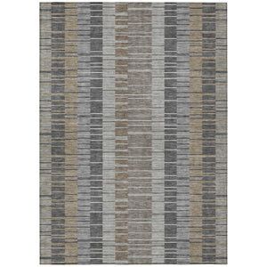HomeRoots 5 X 8 Washable Polyester Stripe Area Rug for Indoor Outdoor Living Spaces 742914