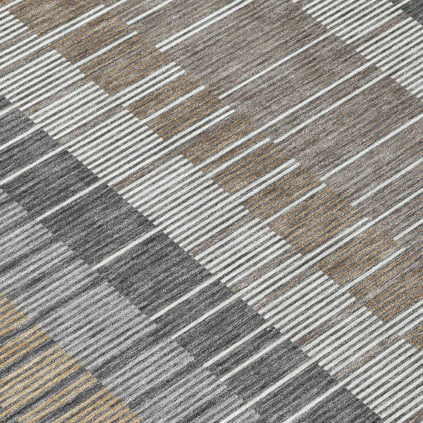 5 X 8 Washable Polyester Stripe Area Rug for Indoor Outdoor Living Spaces