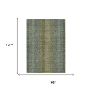 10 X 14 Striped Polyester Area Rug Washable Indoor Outdoor for Patio or Living Room