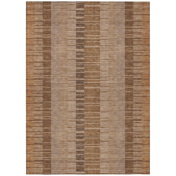 HomeRoots 8 X 10 Striped Polyester Indoor Outdoor Area Rug Washable Stain Resistant Patio 742934