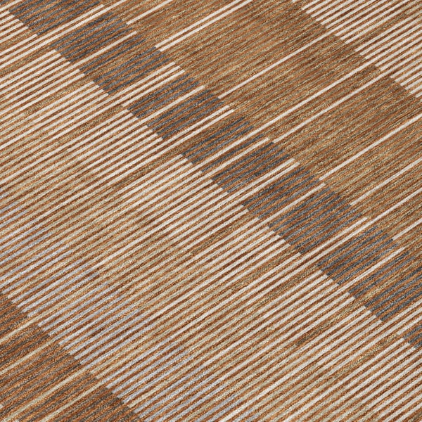 8 X 10 Striped Polyester Indoor Outdoor Area Rug Washable Stain Resistant Patio