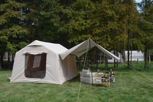 English Elm 9.8x13ft Inflatable Glamping Tent with Canopy Waterproof Air Beam Easy Setup 4 Person W640P244861