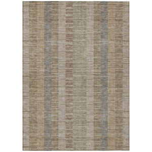 HomeRoots 8 Ft X 10 Ft Striped Polyester Indoor Outdoor Rug Stain Resistant for Patio 742940