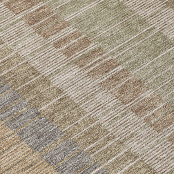 8 Ft X 10 Ft Striped Polyester Indoor Outdoor Rug Stain Resistant for Patio