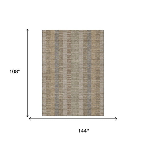 9 X 12 Striped Polyester Indoor Outdoor Rug Stain Resistant for Patio or Living Room